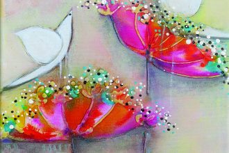 Nina Zuljan, Srečanje, 50X40, akril na platno, 150